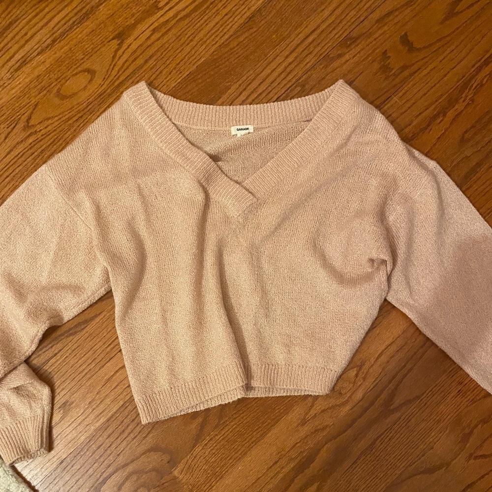 Pink V-Neck Sweater
